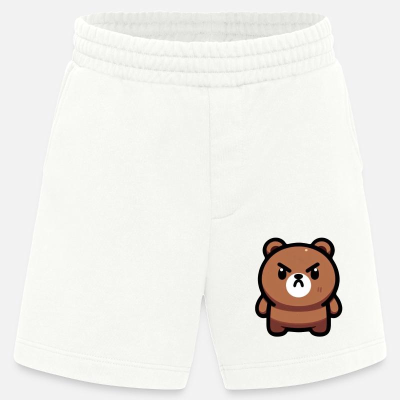 Art féroce de l’ours brun - Short bio épais fabriqué en UE - OFF WHITE