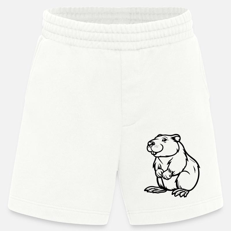 hamster comic tier - Heavyweight Shorts - made by SPREAD  - OFF WHITE