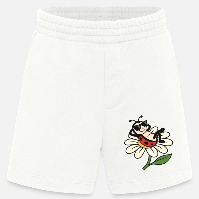 Cooler Marienkäfer auf Daisy - Heavyweight Shorts - made by SPREAD  - OFF WHITE