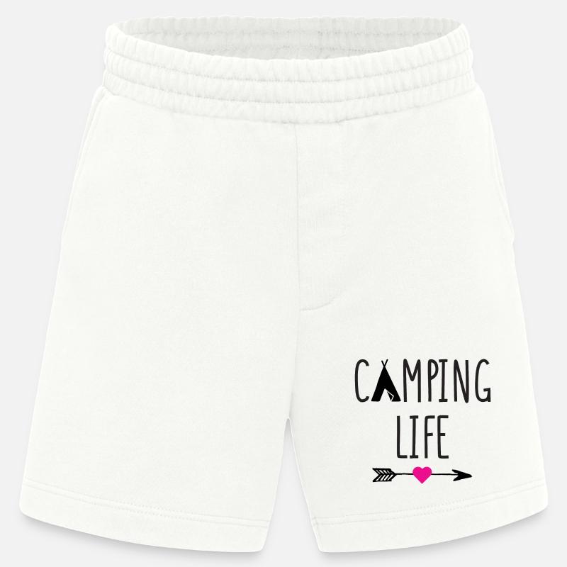 Leben auf dem Campingplatz - Heavyweight Shorts - made by SPREAD  - OFF WHITE