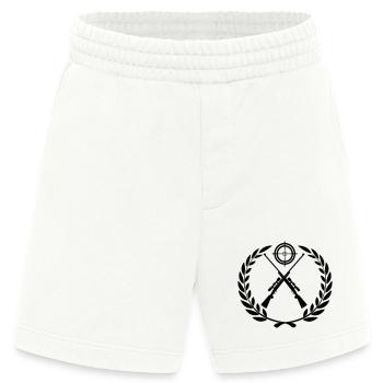 Jägerlogo mit zwei gekreuzten Schrotflinten - Heavyweight Shorts - made by SPREAD  - OFF WHITE - Vorne