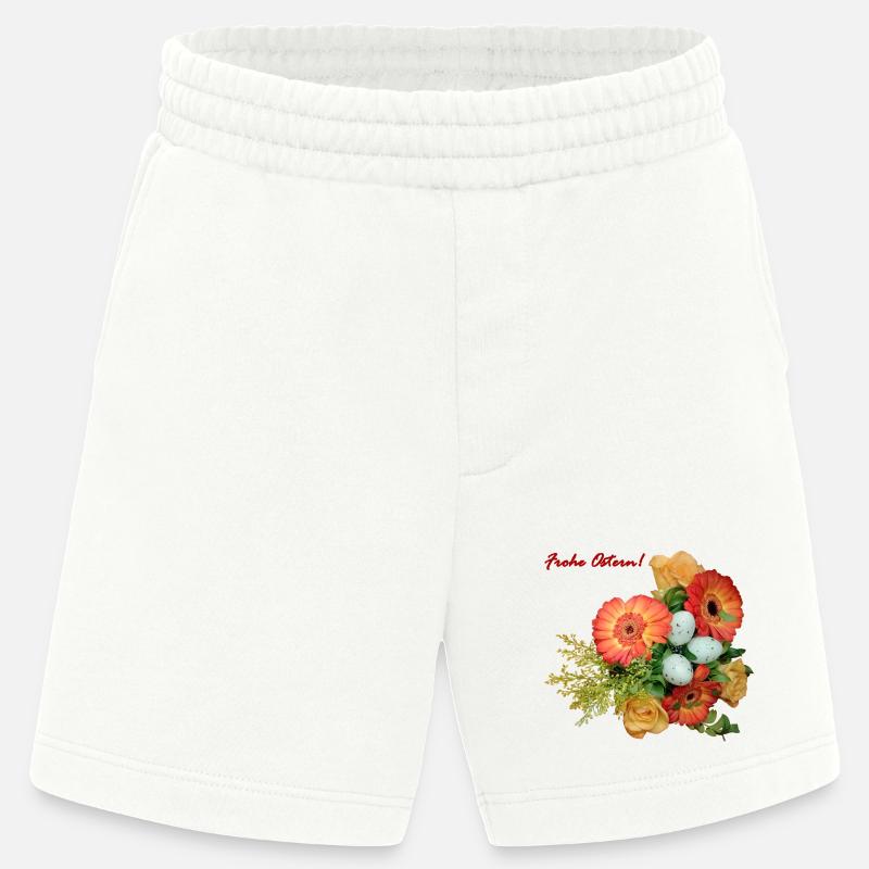 Joyeuses fleurs de Pâques - Short bio épais fabriqué en UE - OFF WHITE