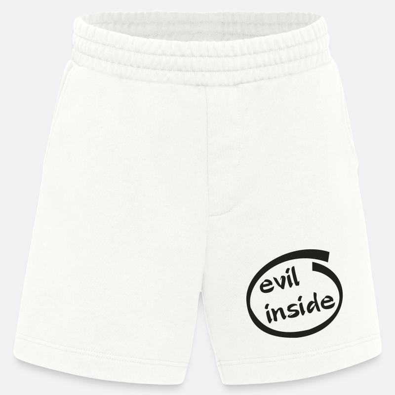 Evil Inside Ring Graphic - Heavyweight Shorts - made by SPREAD - OFF WHITE