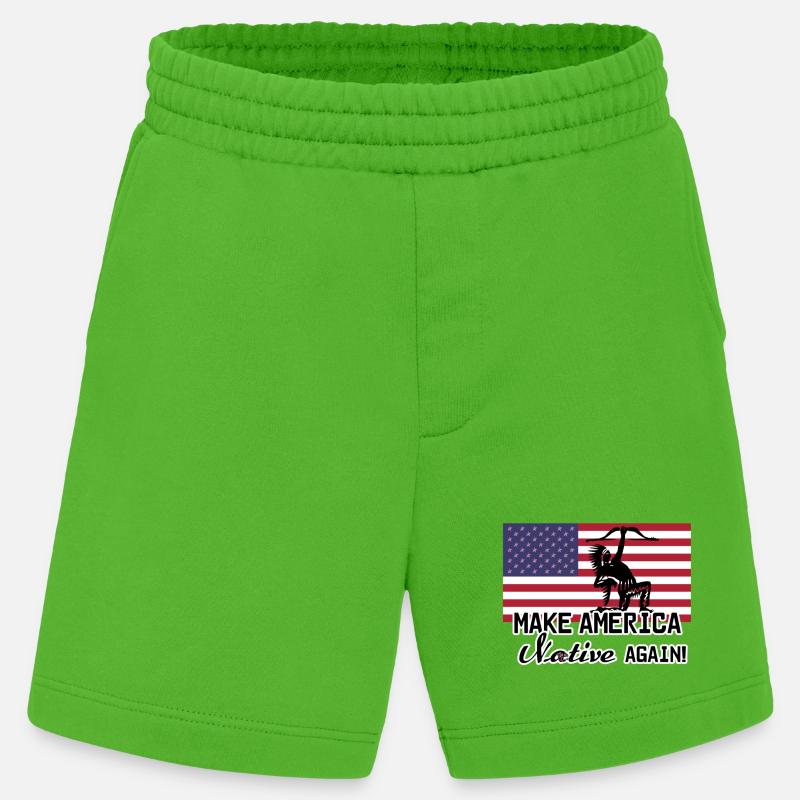 Make America Native again - Heavyweight Shorts - made by SPREAD  - Apple Neon