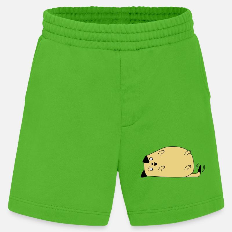 Chien regarde sa queue - Short bio épais fabriqué en UE - Apple Neon