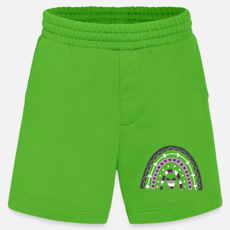 Asexual Pride Boho Rainbow - Heavyweight Shorts - made by SPREAD  - Apple Neon