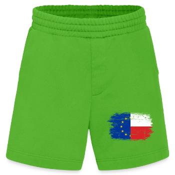 Fusion der EU-Frankreich-Flagge - Heavyweight Shorts - made by SPREAD  - Apple Neon - Vorne