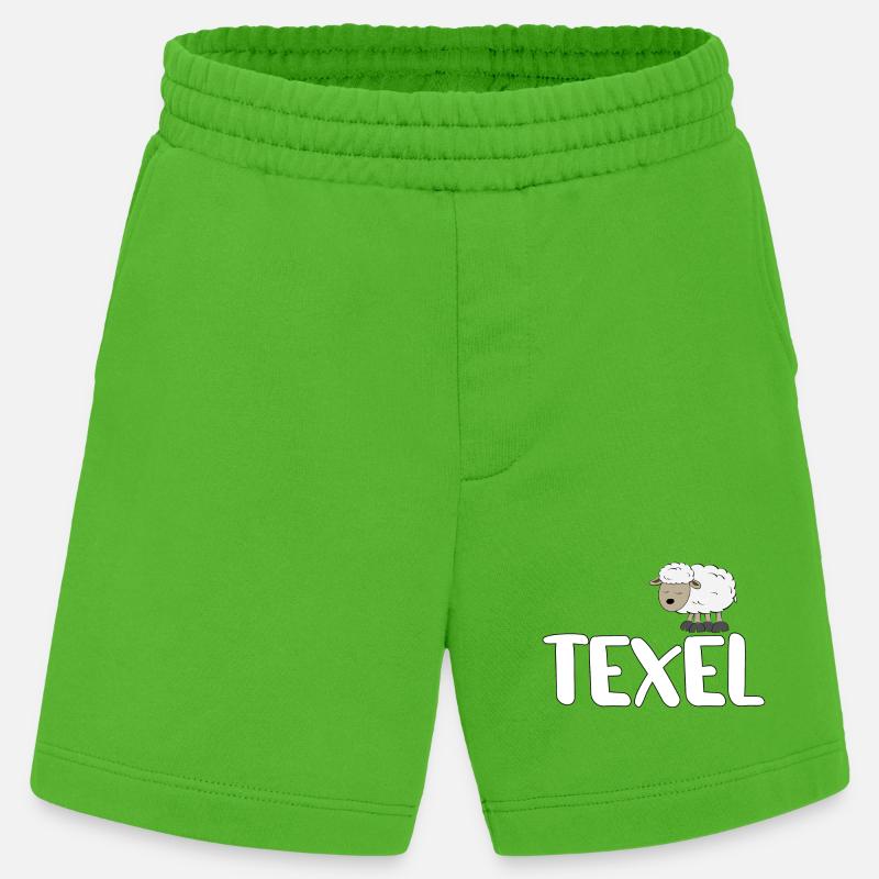 Schaf Texel (bunte Version) - Heavyweight Shorts - made by SPREAD - Apple Neon