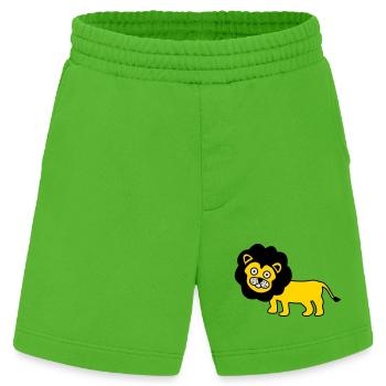 Lion as a children's design - Heavyweight Shorts - made by SPREAD  - Apple Neon - Front