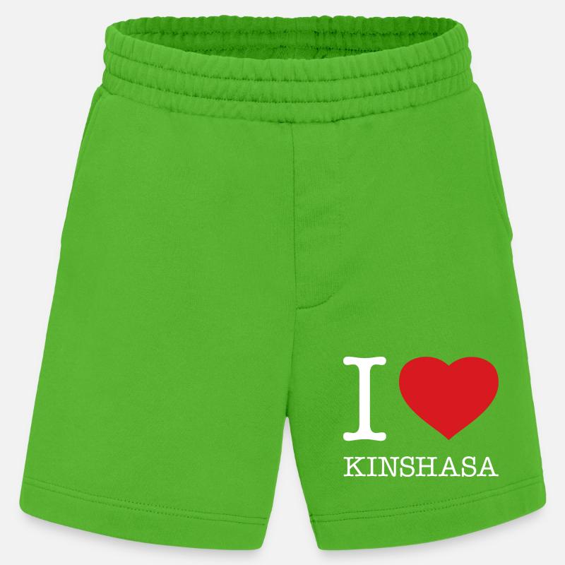 J’AIME KINSHASA Congo Kongo - Short bio épais fabriqué en UE - Apple Neon