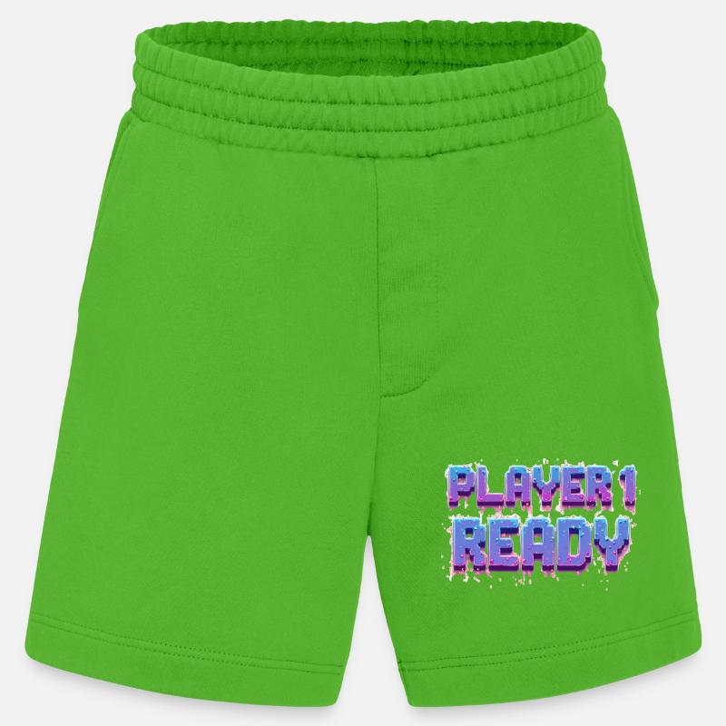 Player 1 Ready - Heavyweight Shorts - made by SPREAD  - Apple Neon