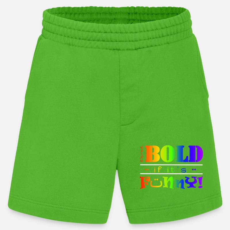 Lebendiger Regenbogen Lustiges Mutiges Textdesign - Heavyweight Shorts - made by SPREAD  - Apple Neon