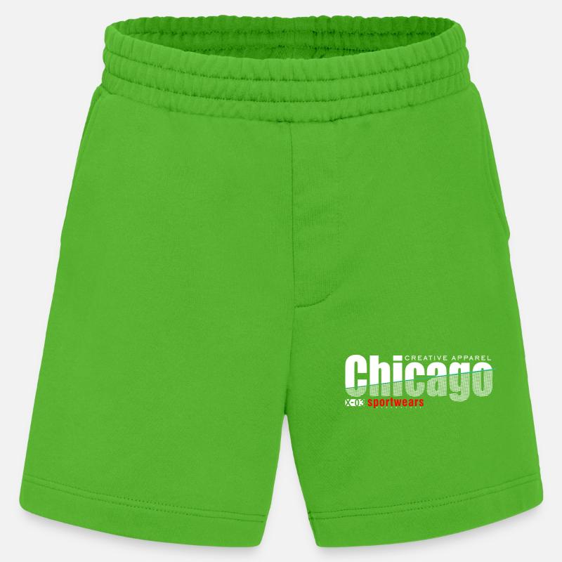 Dynamisches Sportdesign mit moderner Schärfe - Heavyweight Shorts - made by SPREAD - Apple Neon