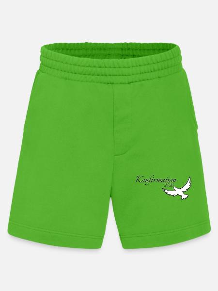 Konfirmation 2026 Geschenkideen Taube auffliegend - Heavyweight Shorts - made by SPREAD - Apple Neon