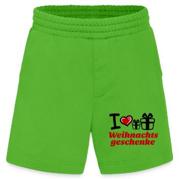 I Love Weihnachtsgeschenke  - Heavyweight Shorts - made by SPREAD  - Apple Neon - Vorne
