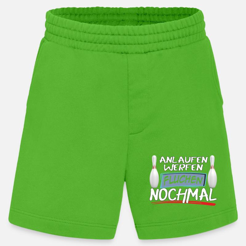 Run-up, throwing, cursing, bowling again - Heavyweight Shorts - made by SPREAD - Apple Neon