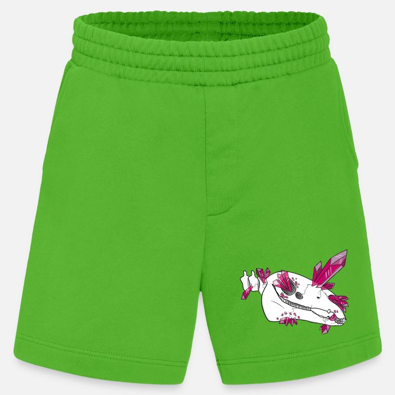 Kristallschädel - Pferd (von Leni Riosa) - Heavyweight Shorts - made by SPREAD  - Apple Neon