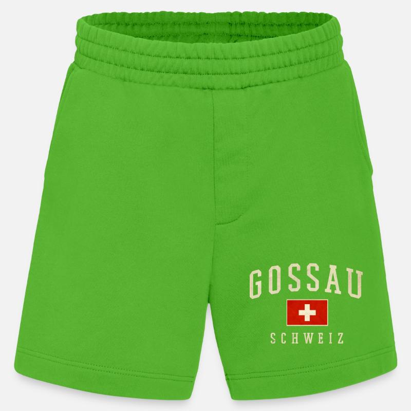 Gossau Schweiz Emblem mit Schweizer Flagge - Heavyweight Shorts - made by SPREAD  - Apple Neon