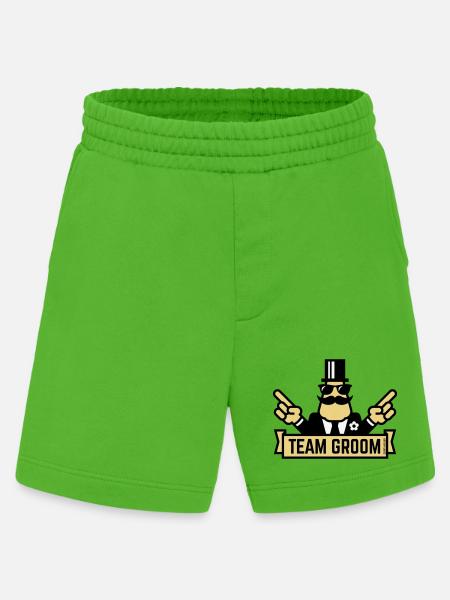 Team Groom (Pointing Stag Night Bachelor Party 3C) - Heavyweight Shorts - made by SPREAD  - Apple Neon