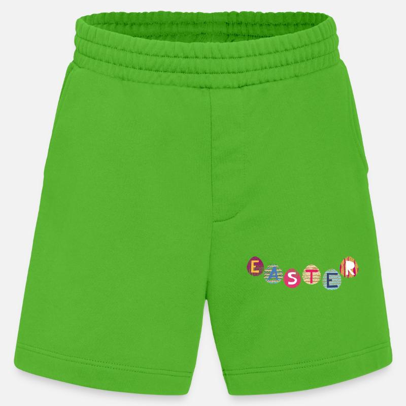 Osterbuchstaben auf bunten Eiern - Heavyweight Shorts - made by SPREAD  - Apple Neon