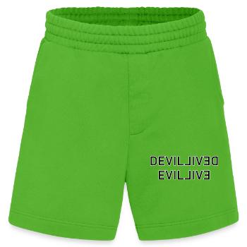 Doppeltes Devil-Wordmark Spiegelbild - Heavyweight Shorts - made by SPREAD  - Apple Neon - Vorne