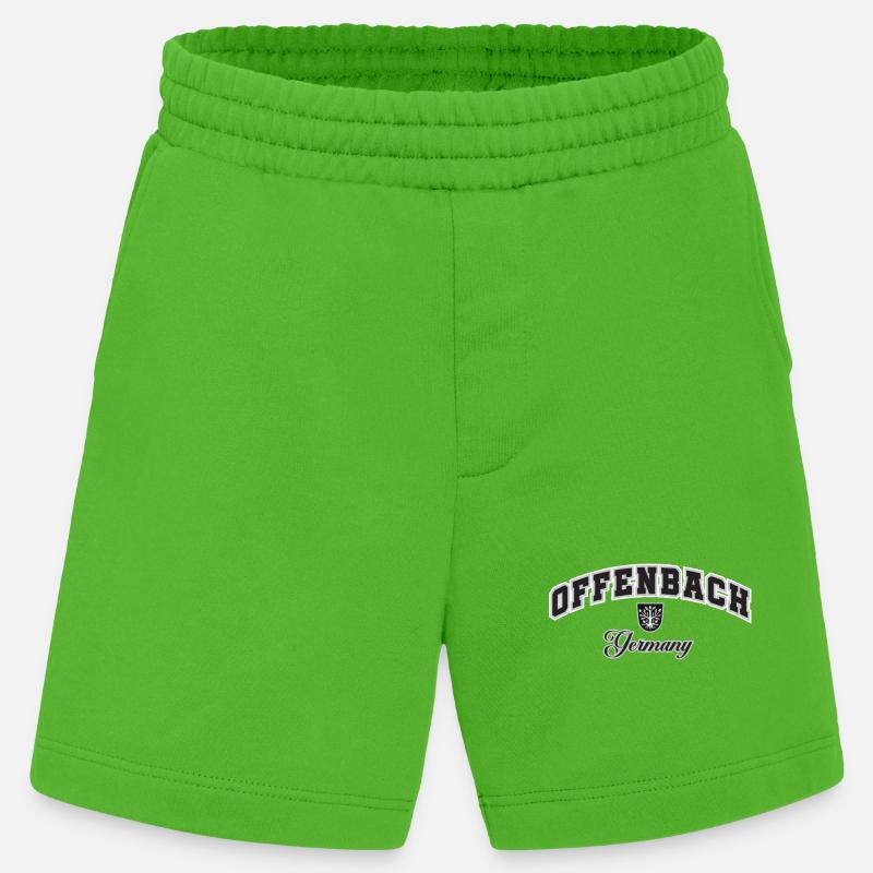Offenbach Germany Crest Typography - Heavyweight Shorts - made by SPREAD  - Apple Neon