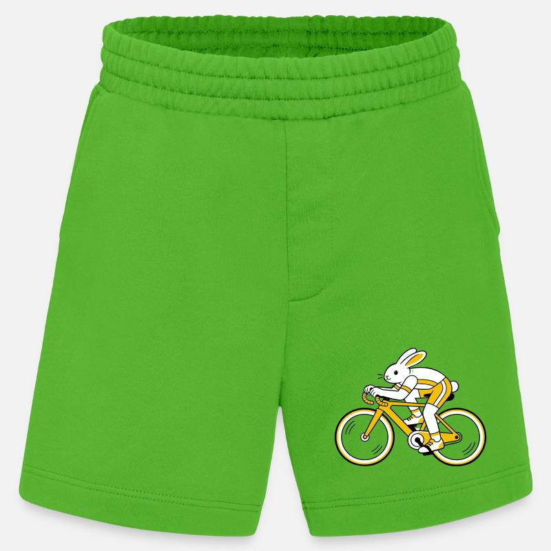 Hase auf einem Rennrad - Heavyweight Shorts - made by SPREAD  - Apple Neon
