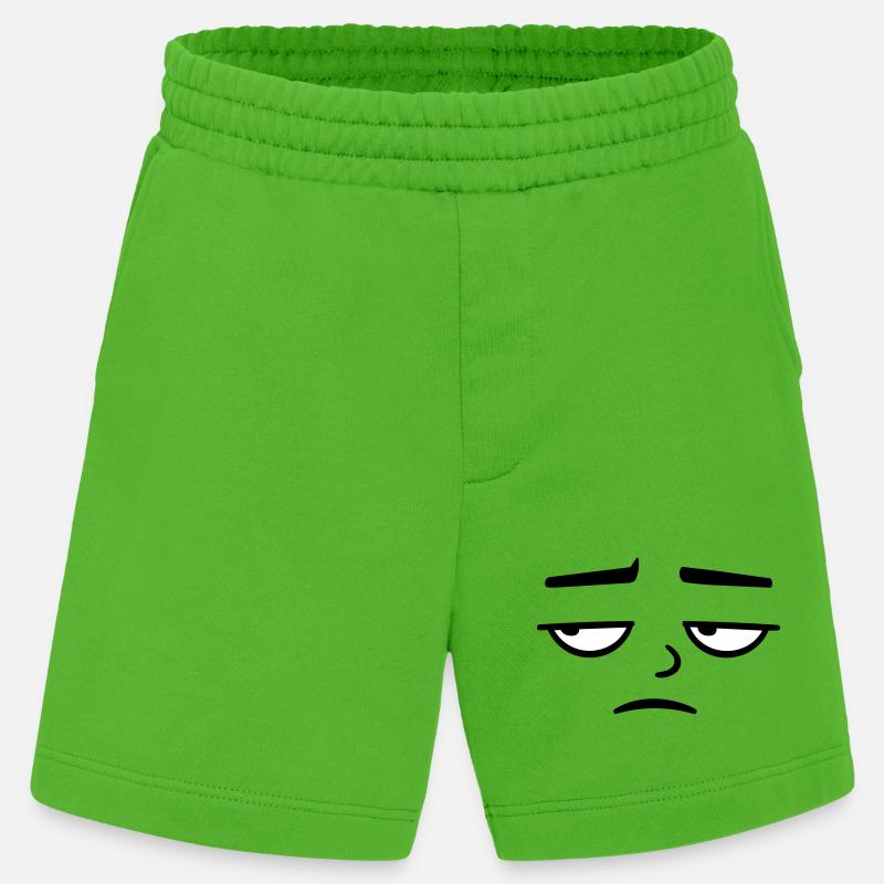 Grumpy sad disappointed face funny - Heavyweight Shorts - made by SPREAD  - Apple Neon