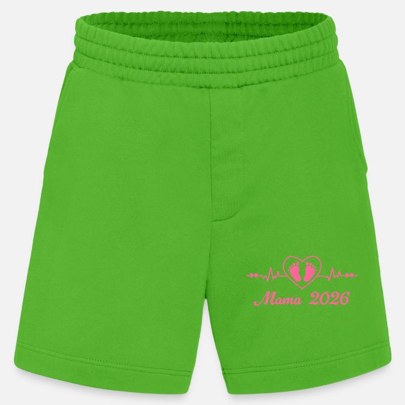 Mama 2026 Schwangerschaft Werdende Mutter - Heavyweight Shorts - made by SPREAD  - Apple Neon
