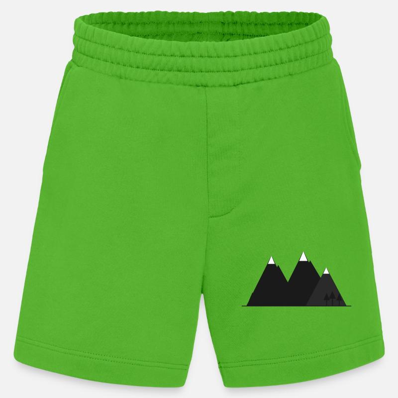 WanderInk Alpine Mountain - Heavyweight Shorts - made by SPREAD  - Apple Neon