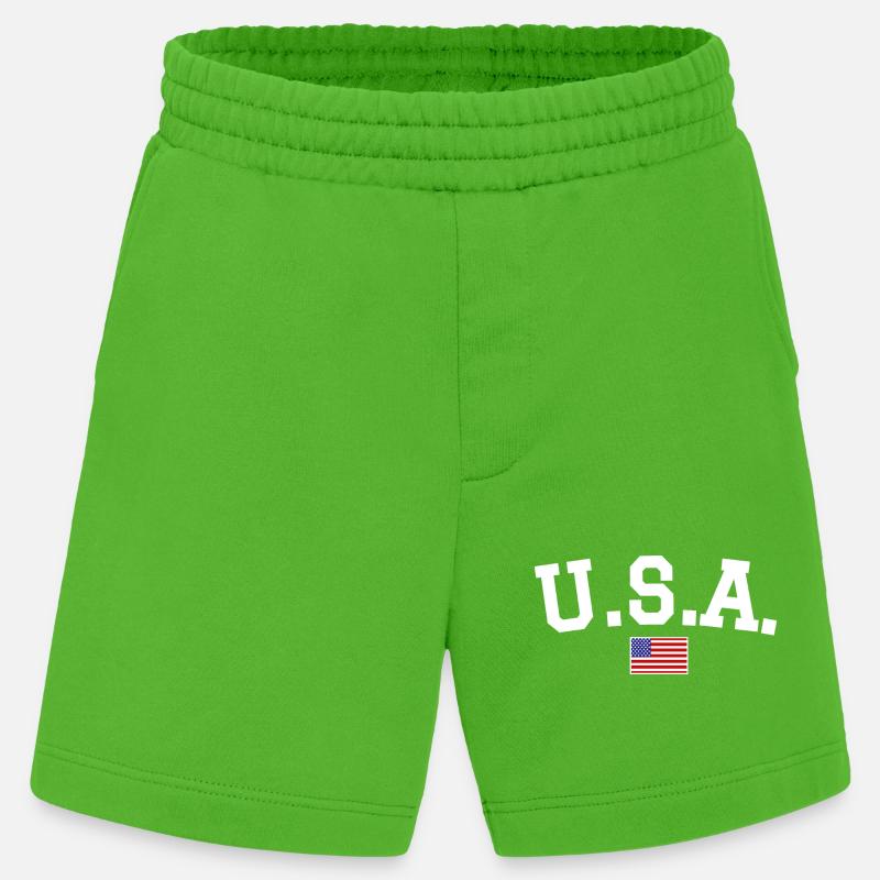 Drapeau américain Blanc - Short bio épais fabriqué en UE - Apple Neon