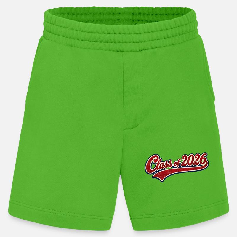 Class 2026 Retro Script - Heavyweight Shorts - made by SPREAD - Apple Neon