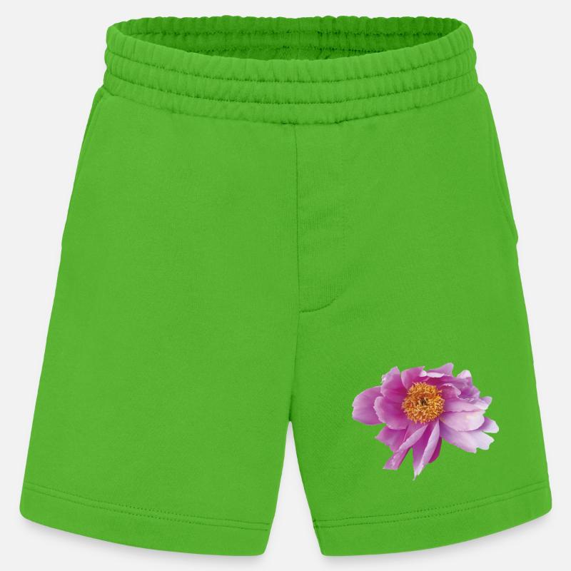 Peony_Dancing_in_Wind - Heavyweight Shorts - made by SPREAD  - Apple Neon