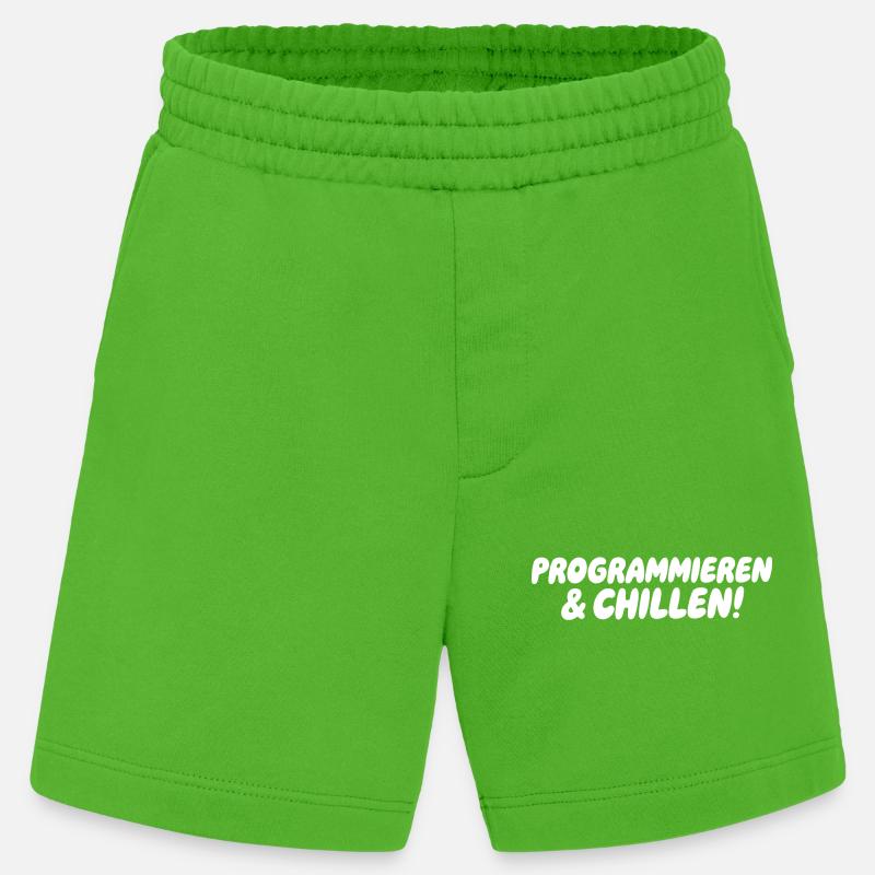 Programmieren & Chill – Große Blockschrift - Heavyweight Shorts - made by SPREAD  - Apple Neon