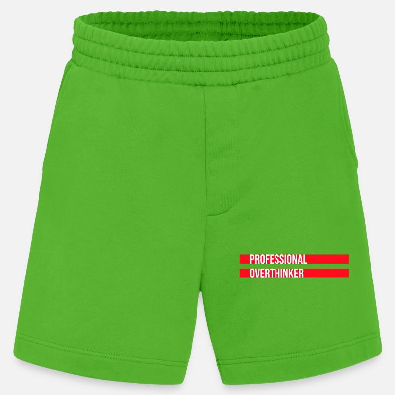 Professional Overthinker Funny Brooding Anxiety Logo - Heavyweight Shorts - made by SPREAD  - Apple Neon