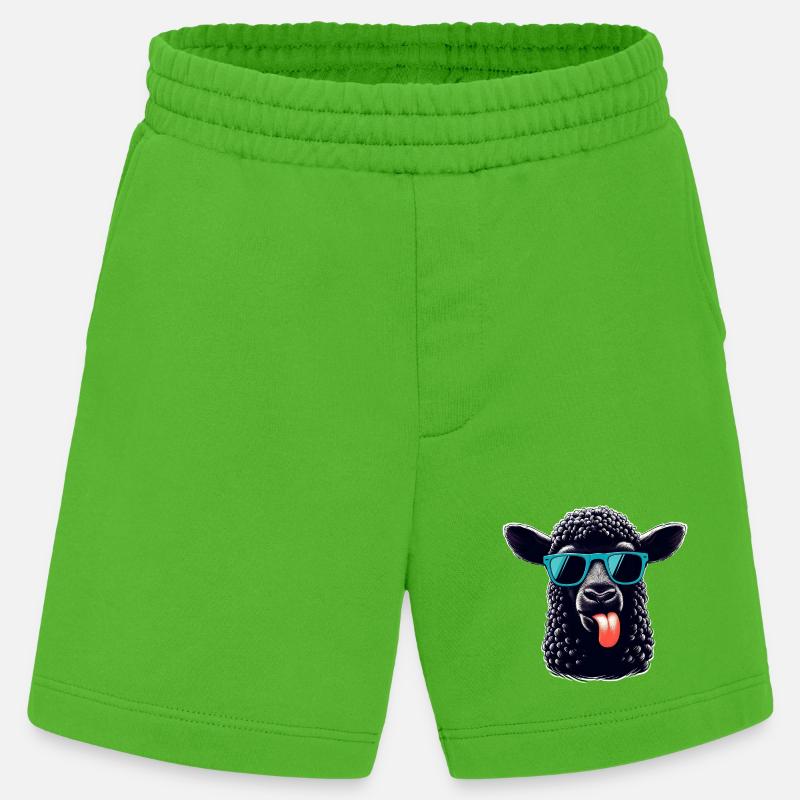 Pecora Nera - Pantaloncini ecologici Heavyweight Made in UE - Apple Neon
