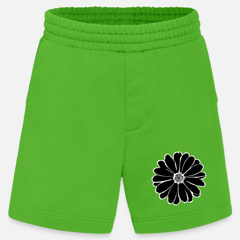 Fleur, Noir, Fleurs, Noir, Fleur - Short bio épais fabriqué en UE - Apple Neon