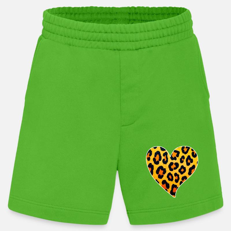 Leopard Heart Pattern: Wild Temperament - Heavyweight Shorts - made by SPREAD  - Apple Neon