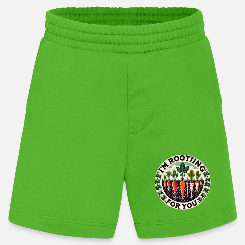 Rootin' Carrot Patch Round - Heavyweight Shorts - made by SPREAD  - Apple Neon