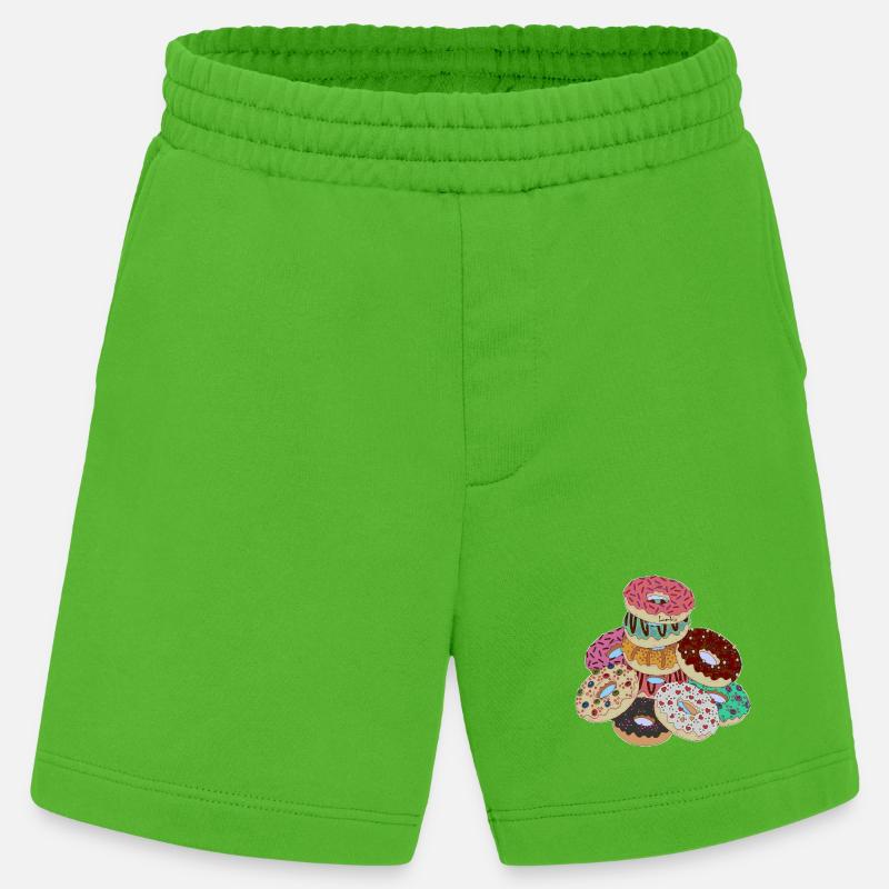 Pyramide der Regenbogen-Donuts - Heavyweight Shorts - made by SPREAD  - Apple Neon