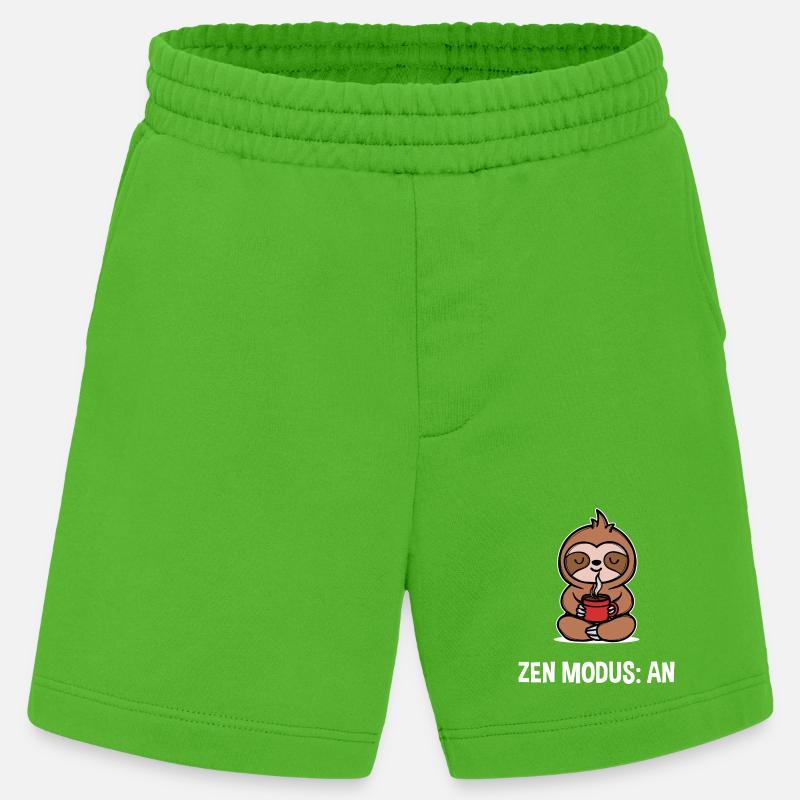 Faultier Spruch Koffein Kaffee Kaffeetrinker - Heavyweight Shorts - made by SPREAD  - Apple Neon