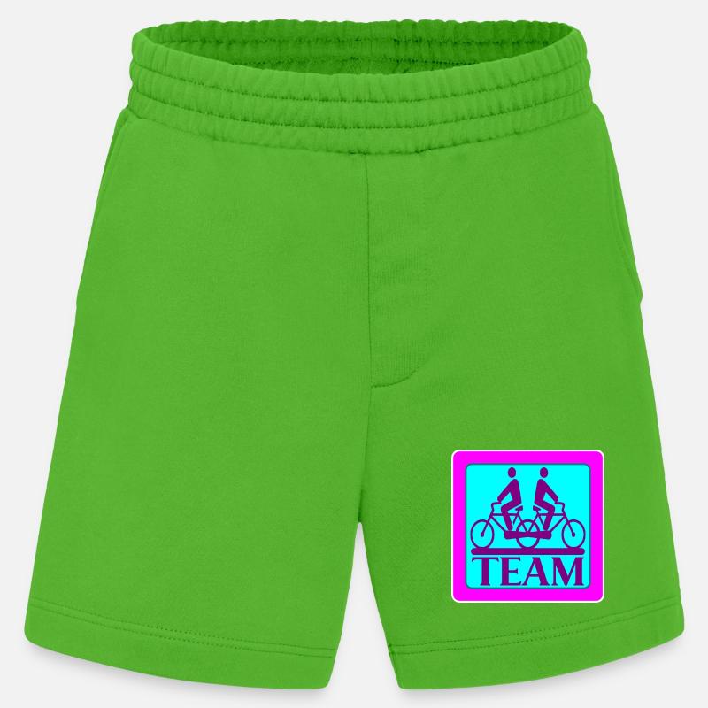 TEAM PROBLEMS - BICYCLE - STRATEGY - Heavyweight Shorts - made by SPREAD  - Apple Neon