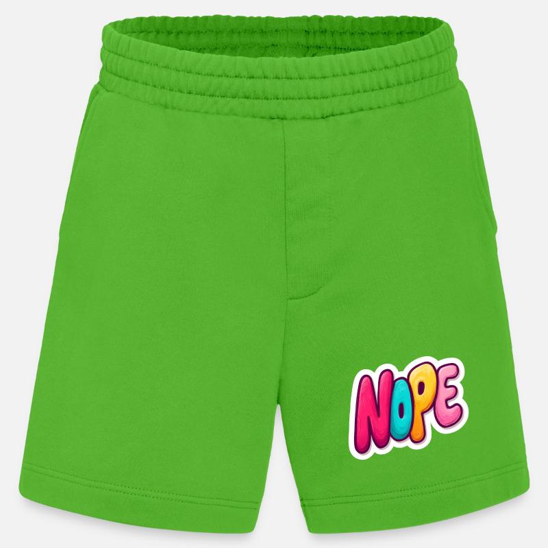 Nope - Heavyweight Shorts - made by SPREAD  - Apple Neon