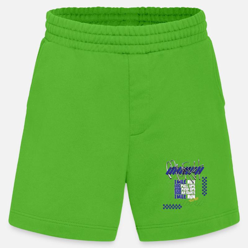 Murph Hero WOD CrossTraining Lichtgrafik-Version - Heavyweight Shorts - made by SPREAD  - Apple Neon