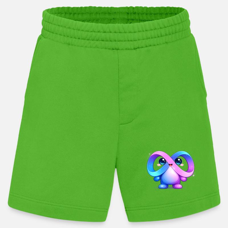 Niedlicher Meta-Infinity-Maskottchen-Aufkleber - Heavyweight Shorts - made by SPREAD - Apple Neon
