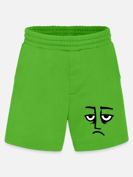Grumpy sad disappointed face funny - Heavyweight Shorts - made by SPREAD  - Apple Neon