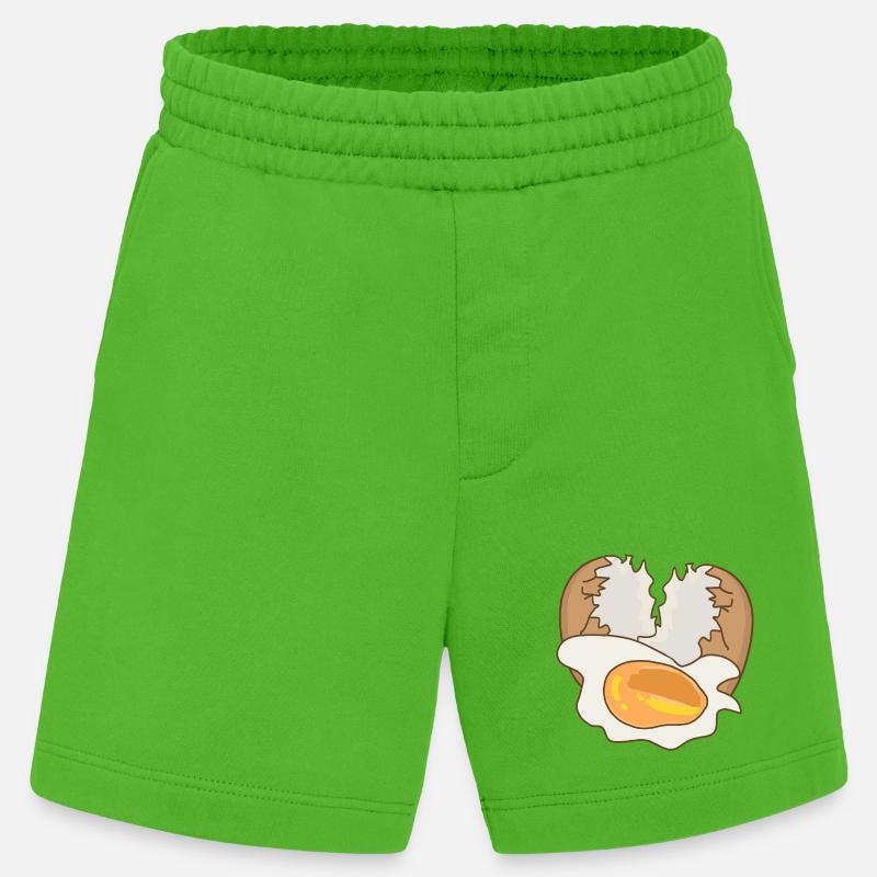 Mirror with eggshell - Heavyweight Shorts - made by SPREAD  - Apple Neon