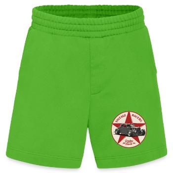 Vintage Hot Rod Car Design - Heavyweight Shorts - made by SPREAD  - Apple Neon - Vorne