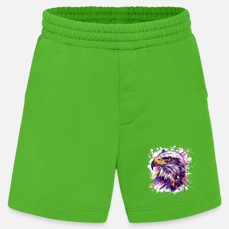 Farbexplosion Adlerkopf Kunst - Heavyweight Shorts - made by SPREAD - Apple Neon