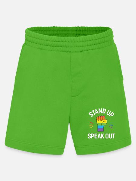 Pride Month - Steh auf. Sprechen Sie sich aus. - Heavyweight Shorts - made by SPREAD  - Apple Neon